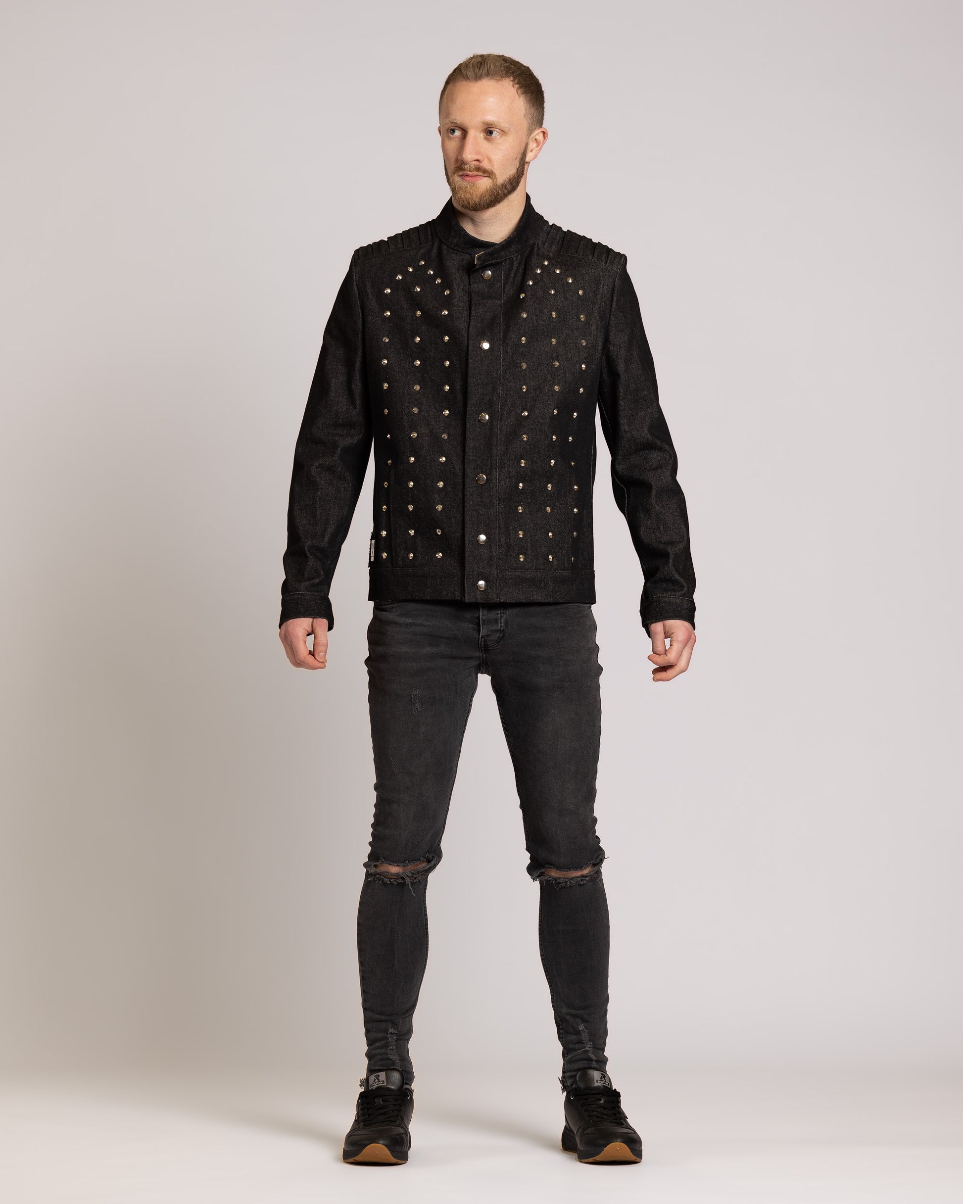 denim jacket with rivets