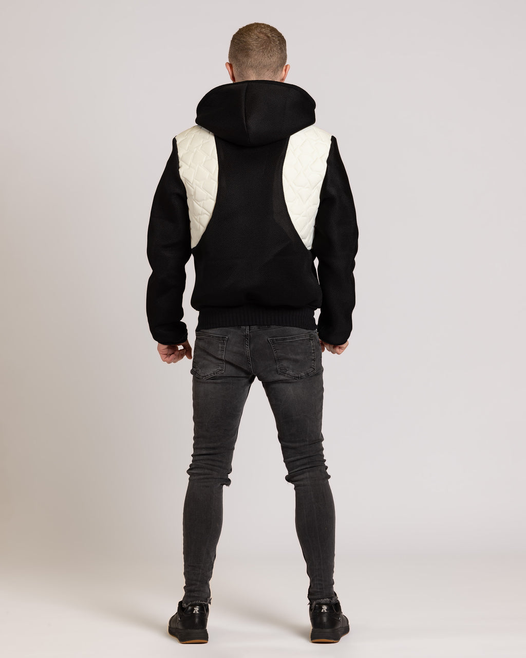 Veste à capuche en tissu Oxford matelassé et airmesh