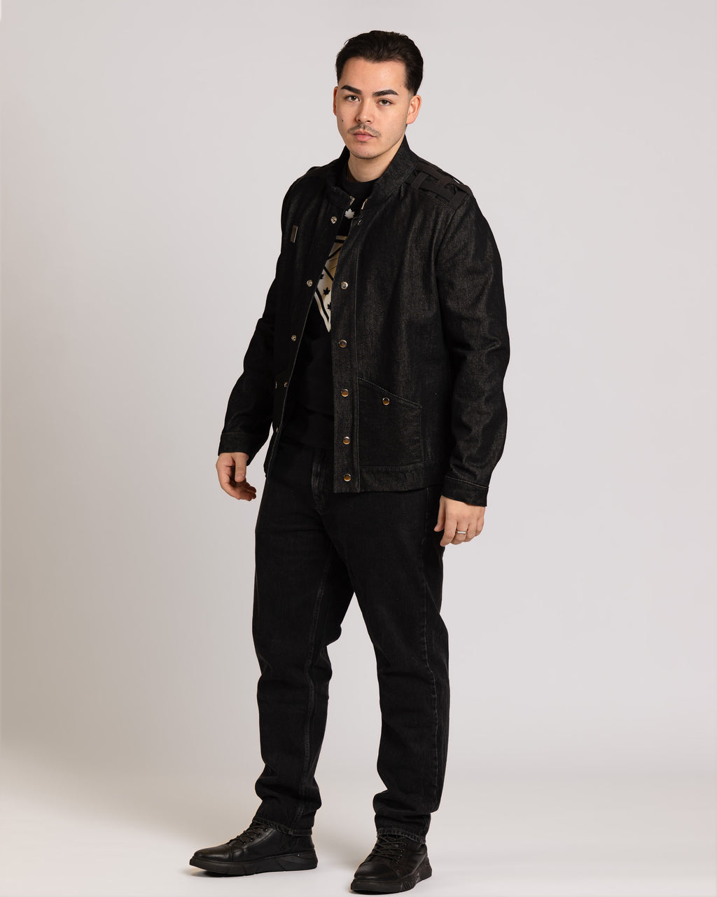 Jeansjacke mit Schulter Baumwollband