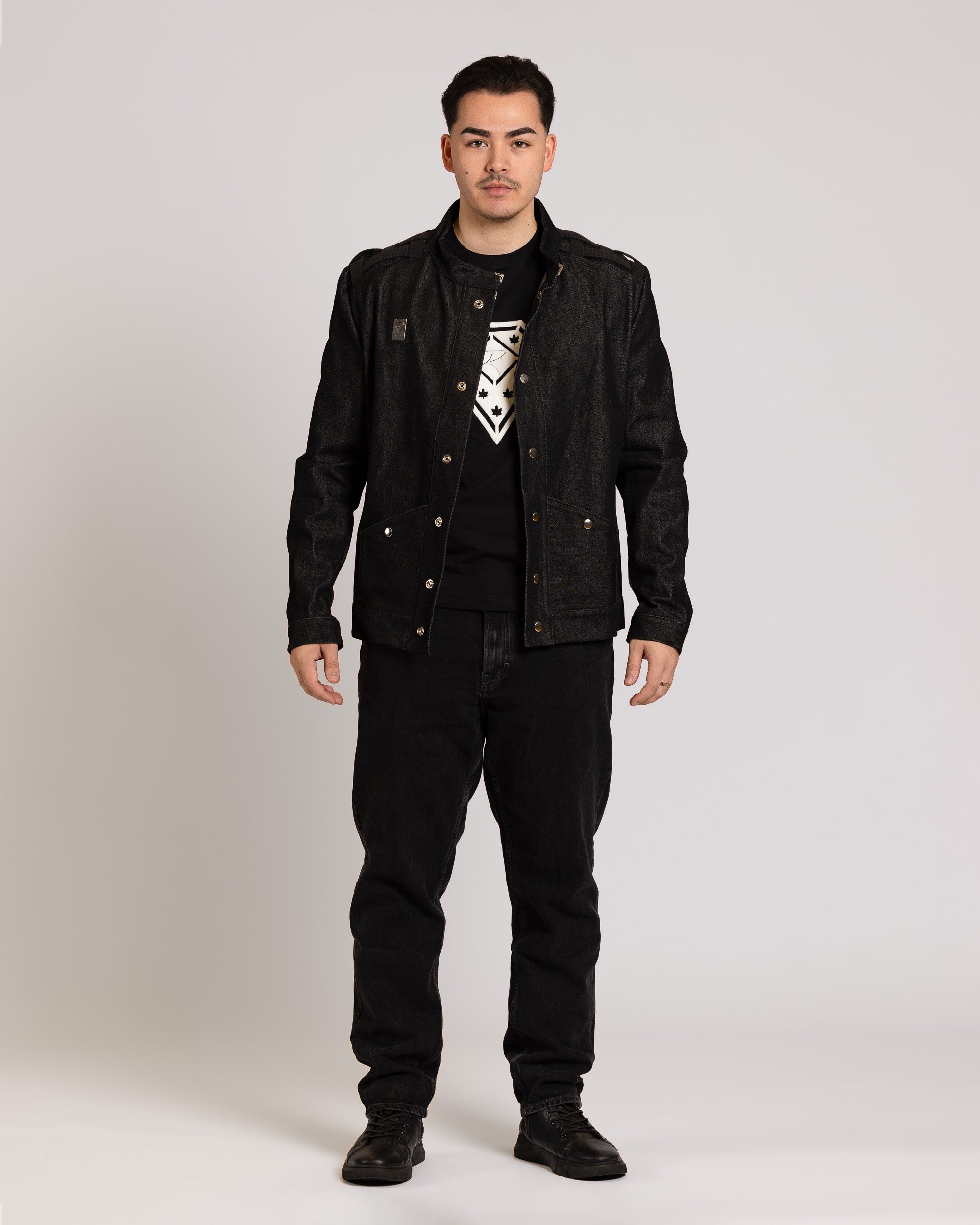Jeansjacke mit Schulter Baumwollband